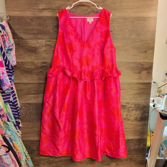 Kate Spade New York Target Collab Vibrant Pink Midi Dress - Picture 1 of 10